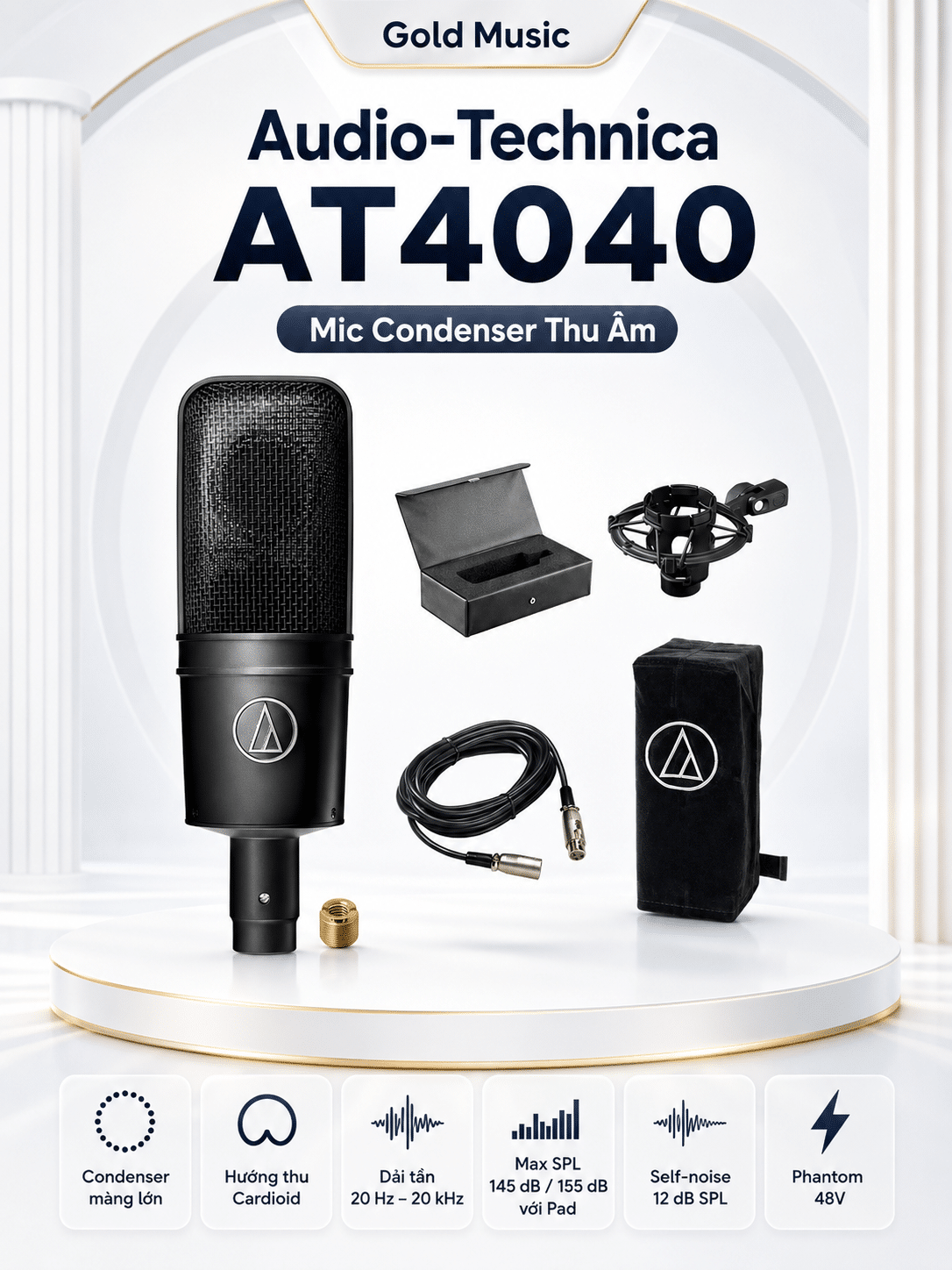 Audio Technica AT4040 Mic Condenser Thu Âm audio technica at4040 mic condenser thu am
