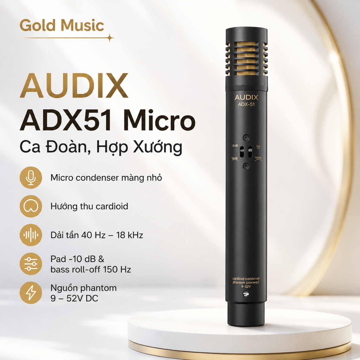 AUDIX ADX51 Micro ca đoàn, hợp xướng audix adx51 micro ca doan hop xuong
