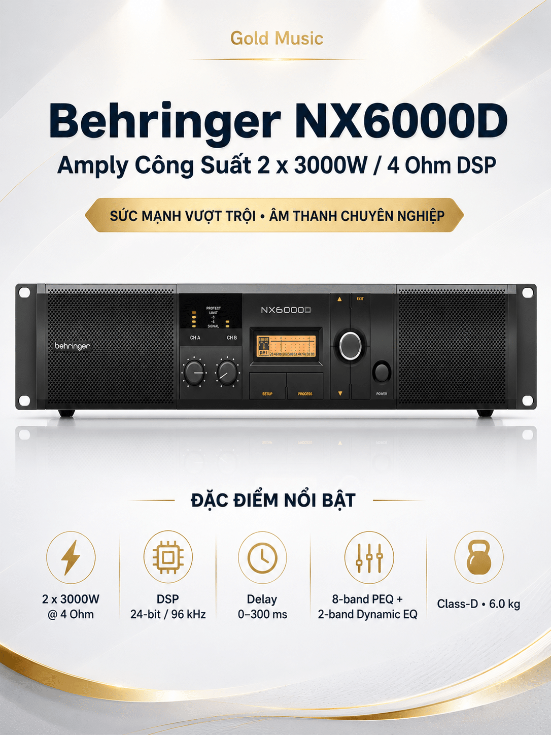 Behringer NX6000D Amply Công Suất 2 x 3000w / 4 ohm DSP behringer nx6000d ampli 2 x 3000w 4