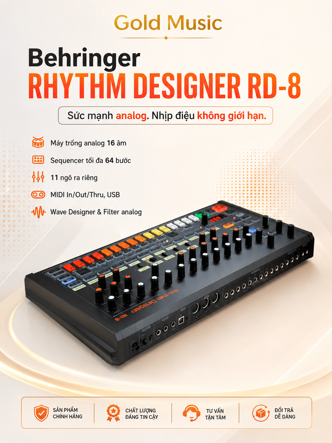 Behringer RHYTHM DESIGNER RD-8 Trống Điện behringer rhythm designer rd 8 trong dien