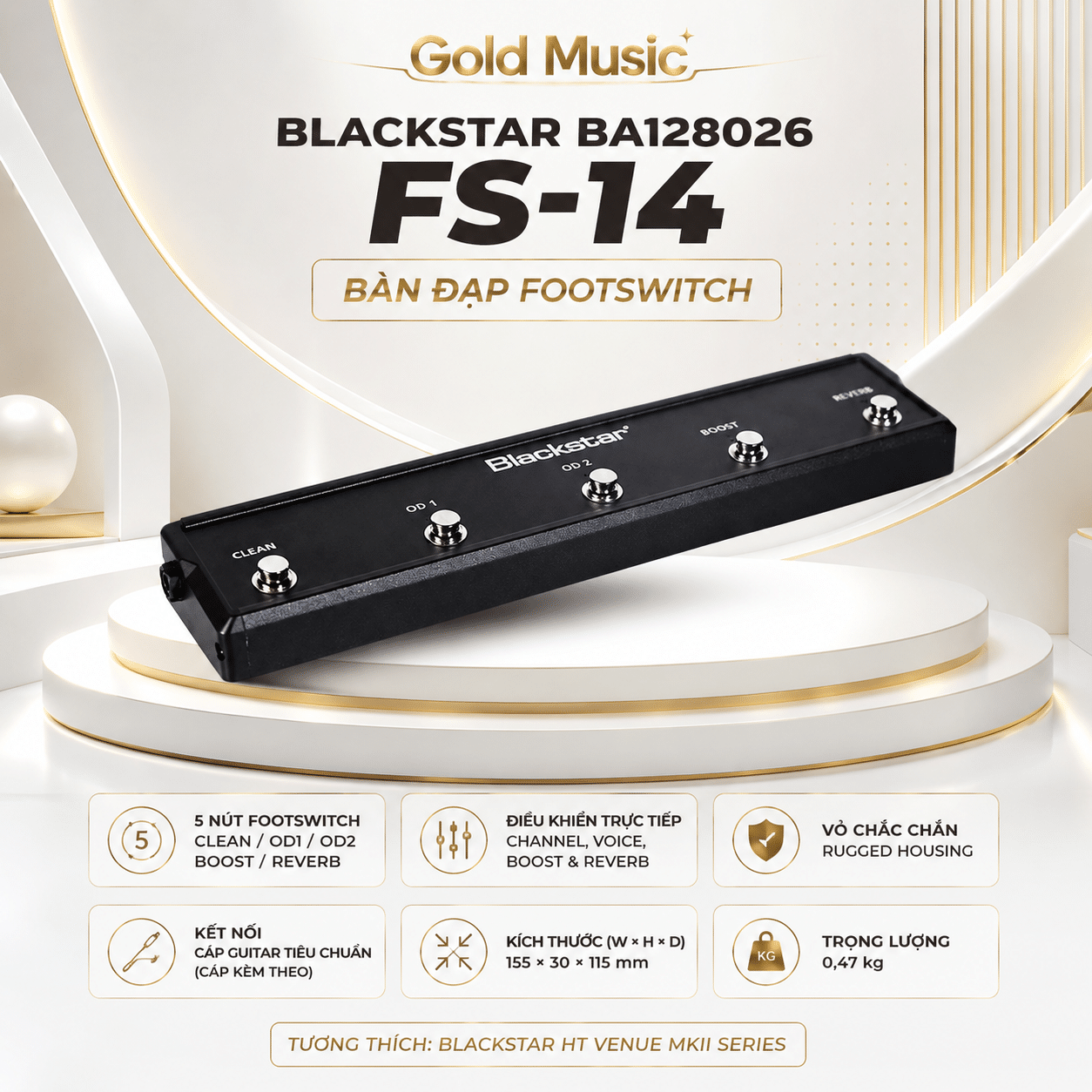 BLACKSTAR BA128026 FS-14 Bàn Đạp FOOTSWITCH blackstar ba128026 fs 14 ban dap footswitch