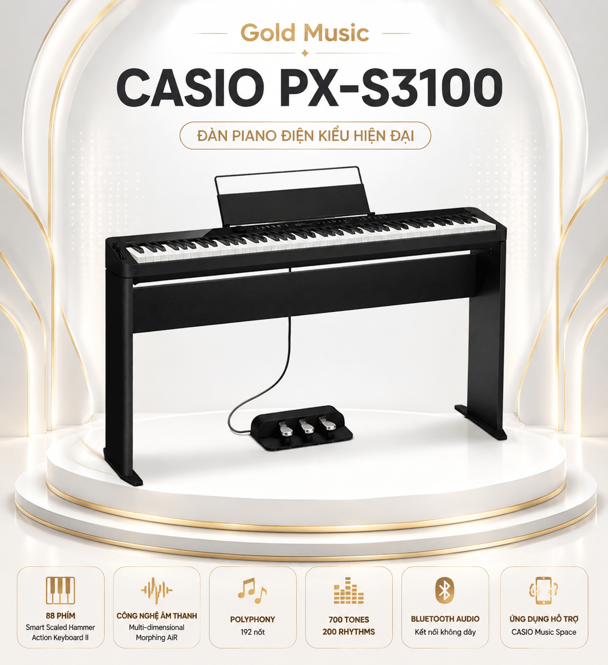 CASIO PX-S3100 ĐÀN PIANO ĐIỆN KIỂU HIỆN ĐẠI casio px s3100 piano dien kieu hien