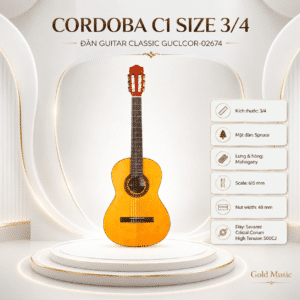 CORDOBA C1 SIZE 3/4 ĐÀN GUITAR NYLON PROTEGE GUCLCOR-02674