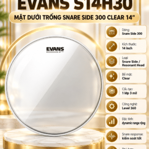 EVANS S14H30 MẶT TRỐNG SNARE 14 inch CLEAR DRUM HEAD
