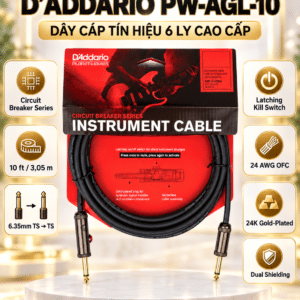D'ADDARIO PW-AGL-10 Dây Cáp Tín Hiệu 6 Ly Cao Cấp