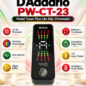 D'ADDARIO PW-CT-23 PEDAL TUNER PLUS LÊN DÂY CHROMATIC