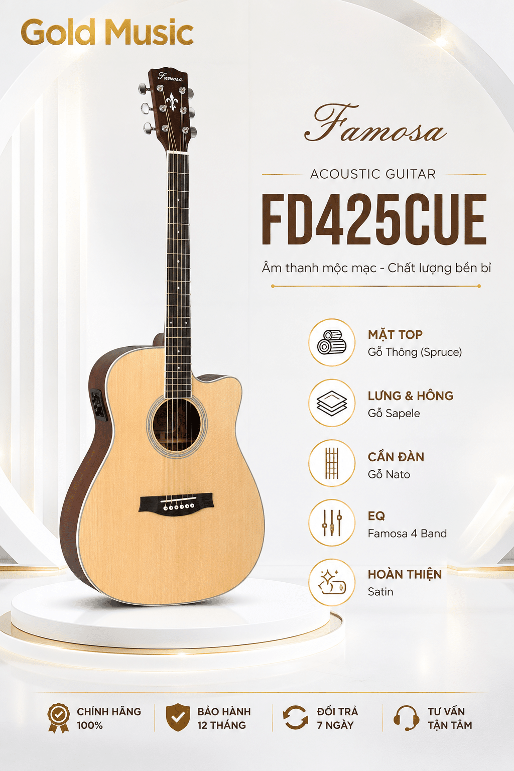 Đàn Famosa Acoustic Guitar FD425CUE dan famosa acoustic guitar fd425cue