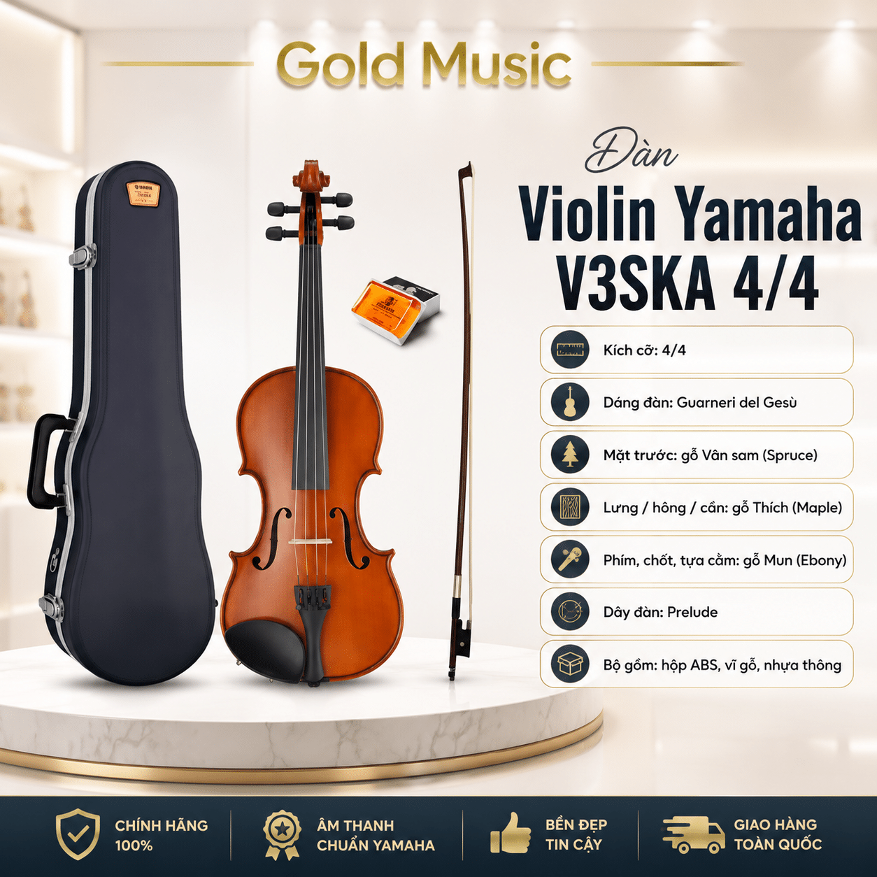 Đàn Violin Yamaha V3SKA (1/2 – 3/4 – 4/4) dan violin yamaha v3ska