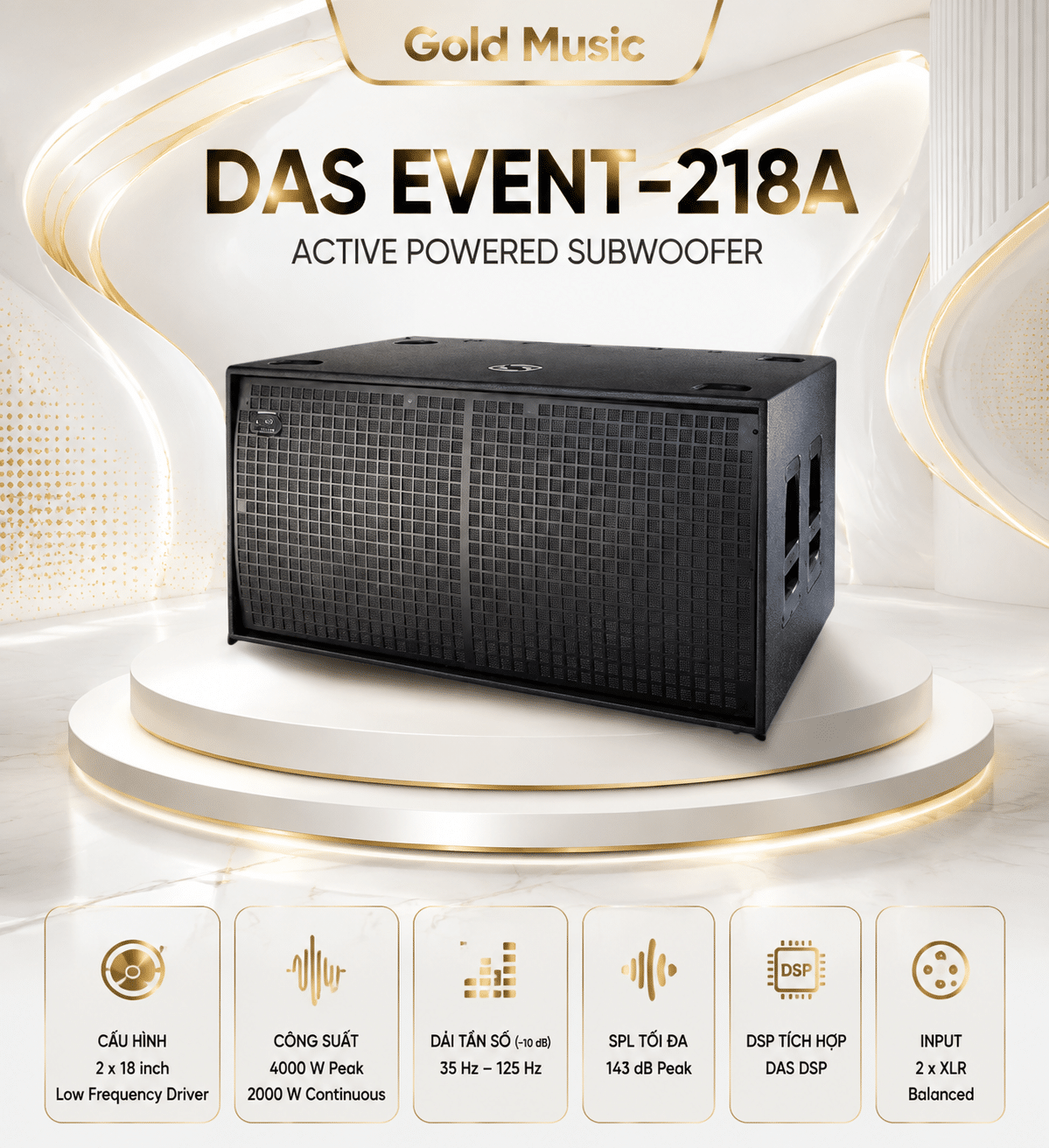 DAS EVENT-218A Loa Sub Bass tích hợp công suất das event 218a loa sub bass tich