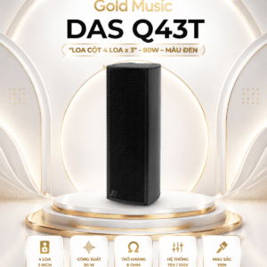 DAS Q43T Loa cột 4 loa x 3”, 80 W, màu đen