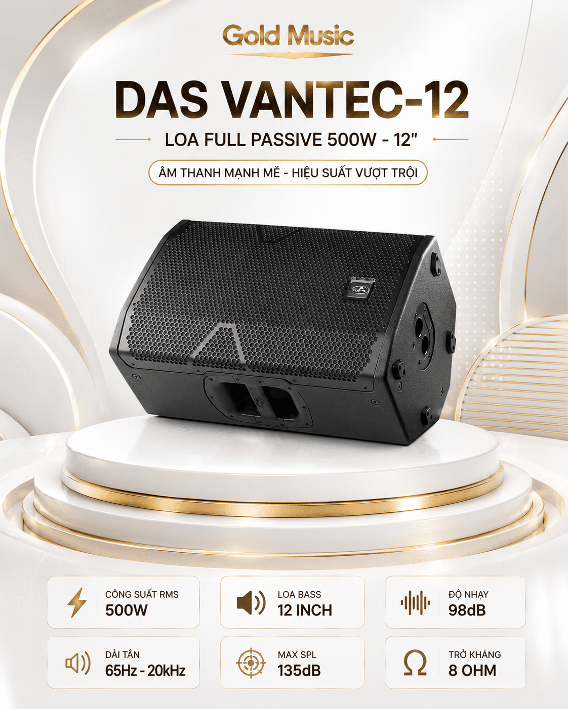 DAS VANTEC-12 Loa full Passive 500 W, 12" das vantec 12 loa full passive 500