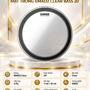EVANS BD20EMAD2 MẶT TRỐNG EMAD-2 CLEAR BASS 20"