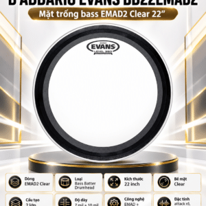 D'ADDRIO EVANS BD22EMAD2 MẶT TRỐNG EMAD-2 CLEAR BASS 22"