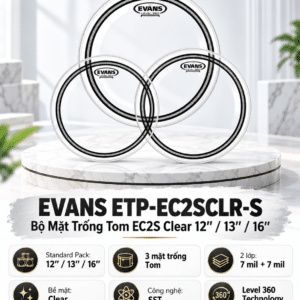EVANS ETP-EC2SCLR-S Mặt Trống Tom 10", 12", 16"