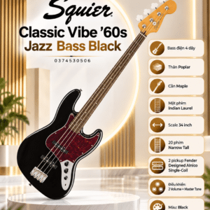 FENDER 0374530506 SQ ĐÀN GUITAR BASS J CV 60S BLACK
