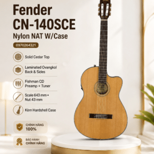FENDER CN-140SCE ĐÀN GUITAR NYLON NAT W/CASE 0970264321
