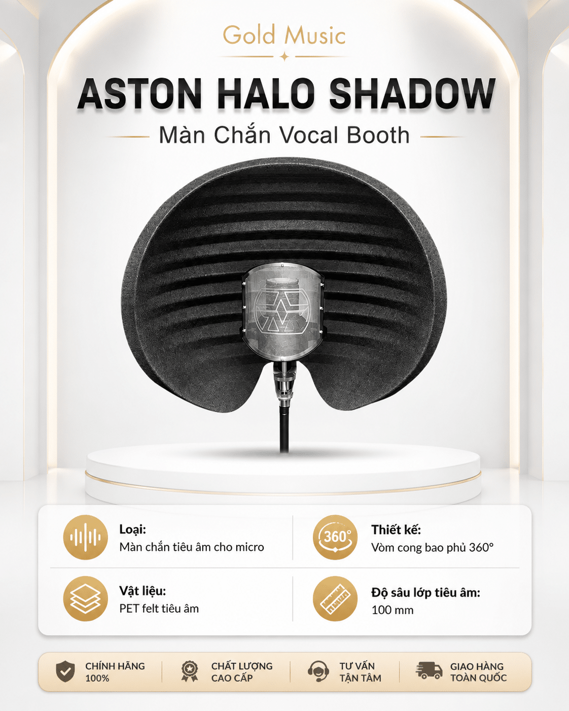 Halo Shadow Phụ kiện bộ thu âm Aston|Màn chắn Vocal Booth Halo Shadow halo shadow phu kien bo thu am aston man chan vocal booth