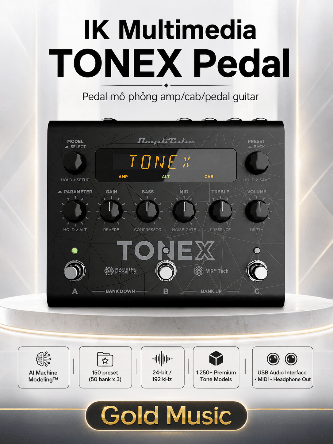 IK Multimedia TONEX Pedal mô phỏng amp/cab/pedal guitar ik multimedia tonex pedal mo phong amp