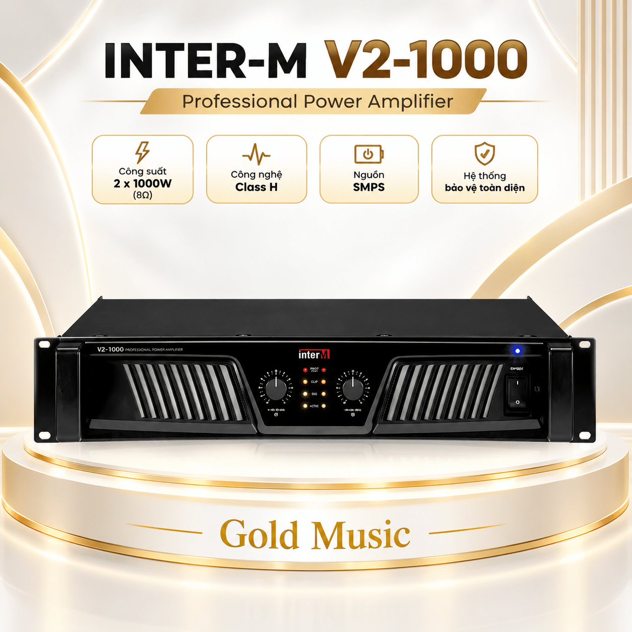 INTER-M V2-4000 Amply Khuyếch Đại 2 kênh 700W (8Ω) inter m v2 4000 ampli khuyech dai