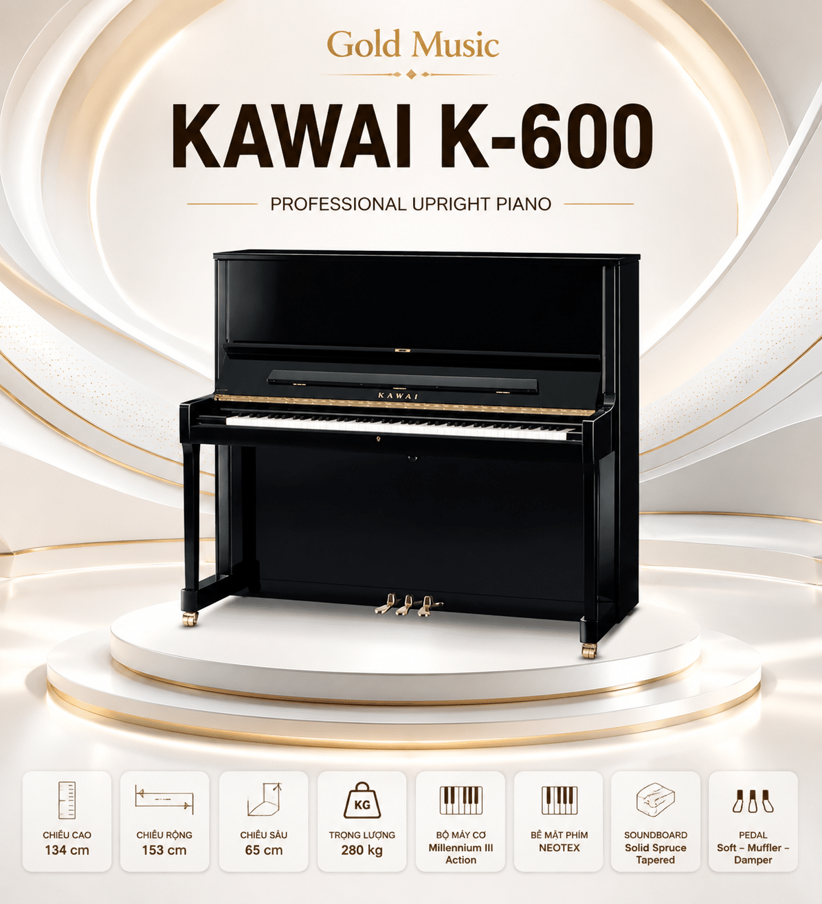KAWAI K-600 Đàn Piano Cơ kawai k 600 dan piano co