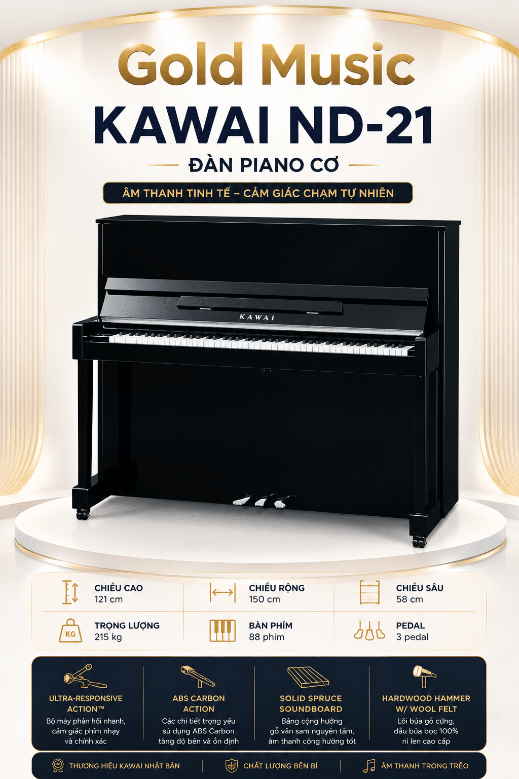 KAWAI ND-21 Đàn Piano Cơ kawai nd 21 dan piano co
