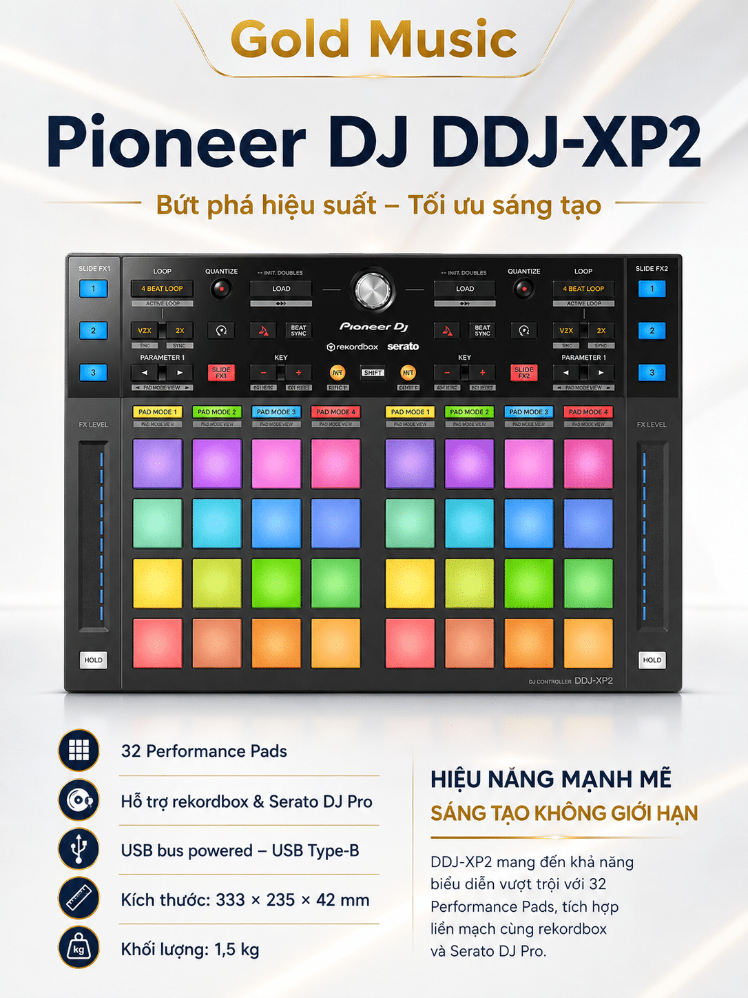 MÁY DJ CONTROLLER PIONEER DJ DDJ-XP2 may dj controller pioneer dj ddj xp2