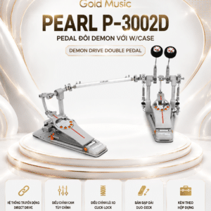 PEARL P-3002D PEDAL ĐÔI DEMON VỚI, W/CASE