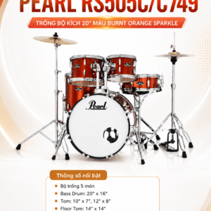 PEARL RS505C/C749 TRỐNG BỘ KÍCH 20" MÀU BURNT ORANGE