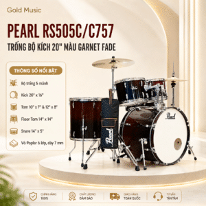 PEARL RS505C/C757 TRỐNG BỘ KÍCH 20" MÀU GARNET FADE