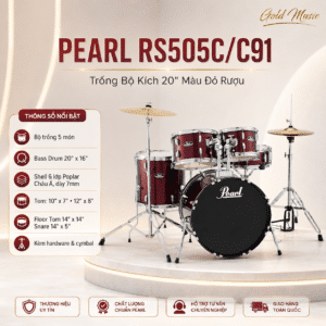 PEARL RS505C/C91 TRỐNG BỘ KÍCH 20" MÀU ĐỎ RƯỢU