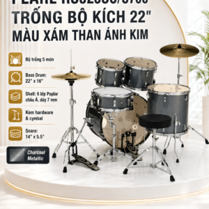 PEARL RS525SC/C706 TRỐNG BỘ KÍCH 22" MÀU KIM LOẠI KIỀM