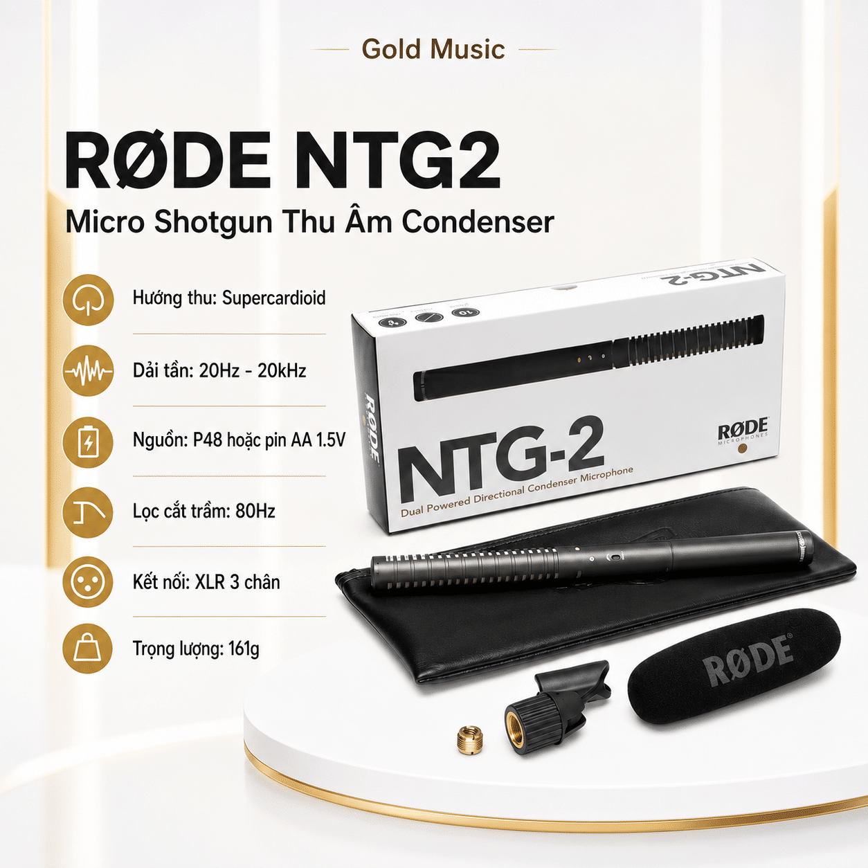 Rode NTG2 Micro Shotgun Thu Âm Condenser rode ntg2 micro shotgun thu am condenser