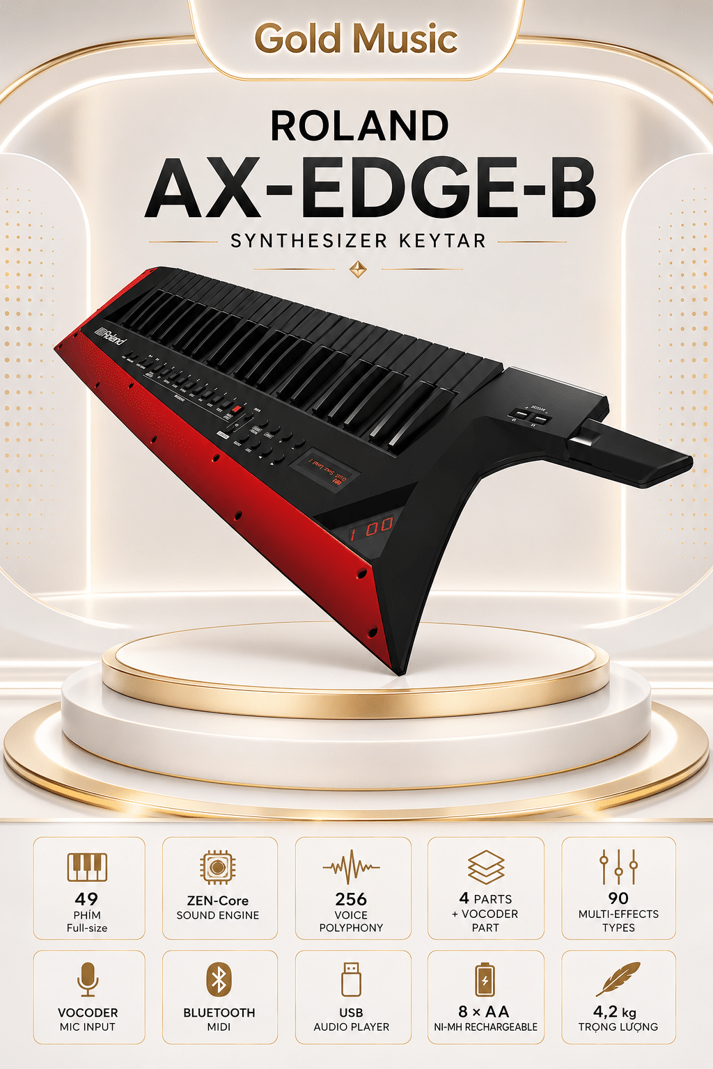 ROLAND AX-EDGE-B Đàn Synthesizer Keytar roland ax edge b dan synthesizer keytar