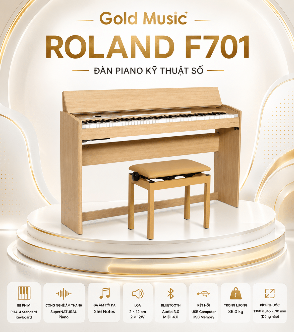 ROLAND F701 Đàn Piano Kỹ Thuật Số roland f701 dan piano ky thuat so