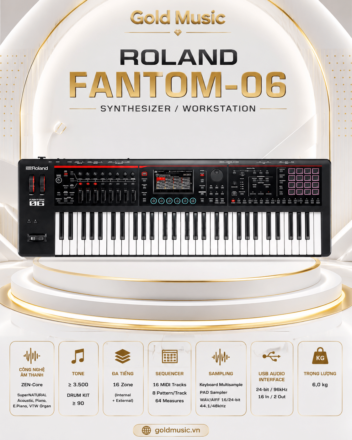 ROLAND FANTOM-06 ĐÀN SYNTHESIZER Ban Nhạc roland fantom 06 dan synthesizer ban nhac