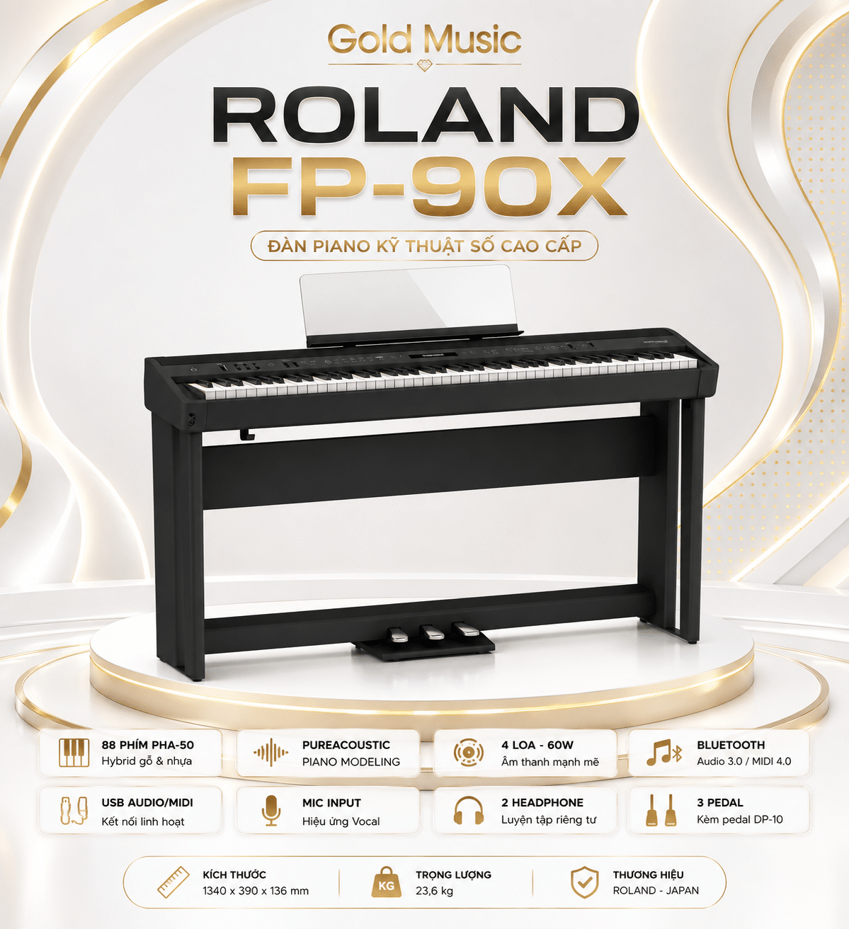 ROLAND FP-90X Đàn Piano Kỹ Thuật Số roland fp 90x dan piano ky thuat