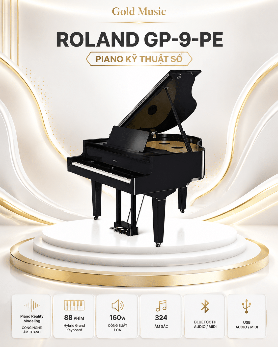 ROLAND GP-9-PE Piano Kỹ Thuật Số roland gp 9 pe piano ky thuat