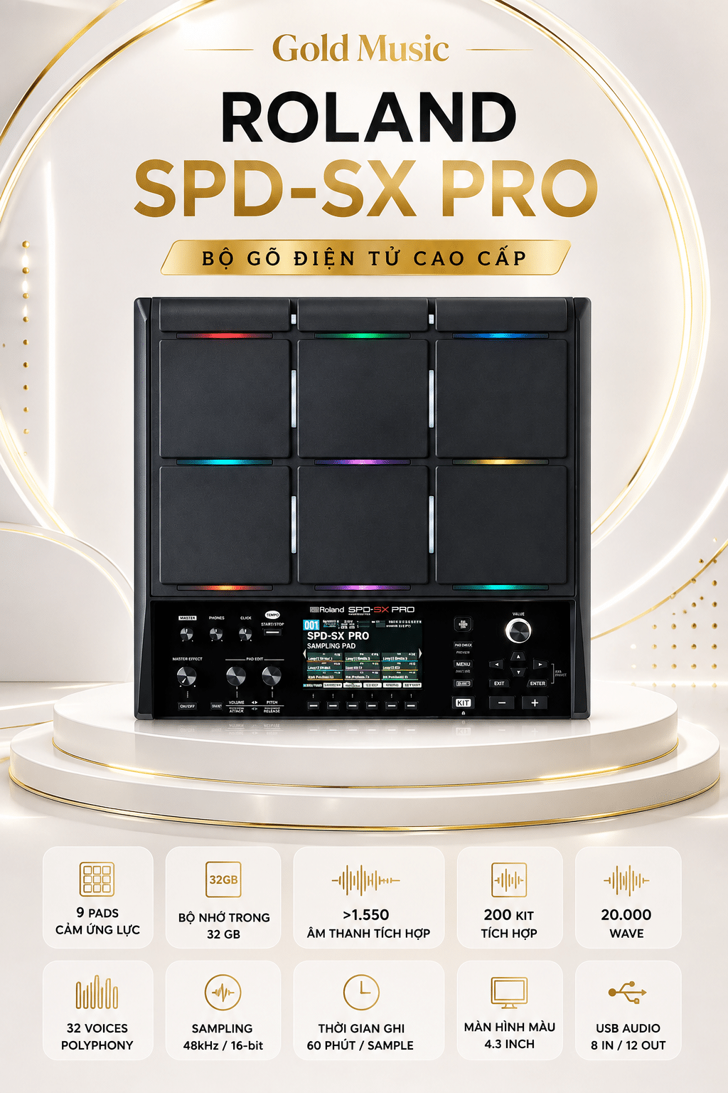 ROLAND SPD-SX PRO Bộ gõ điện tử roland spd sx pro bo go dien