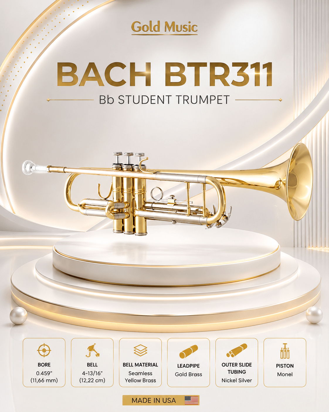SELMER BTR311 Kèn Trumpet Bach selmer btr311 ken trumpet bach