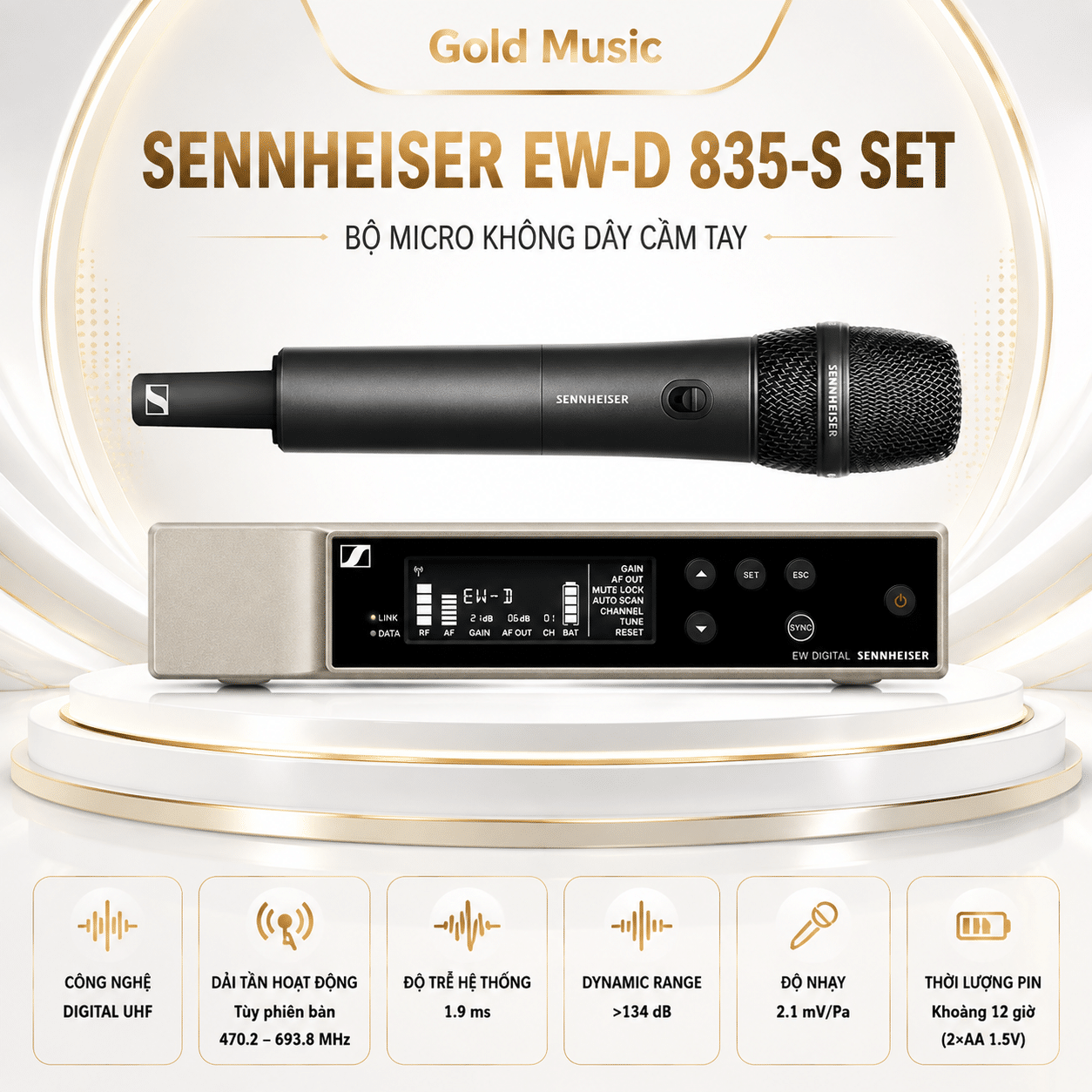 SENNHEISER EW-D-835-S SET Bộ Micro không dây cầm tay sennheiser ew d 835 s set micro 3