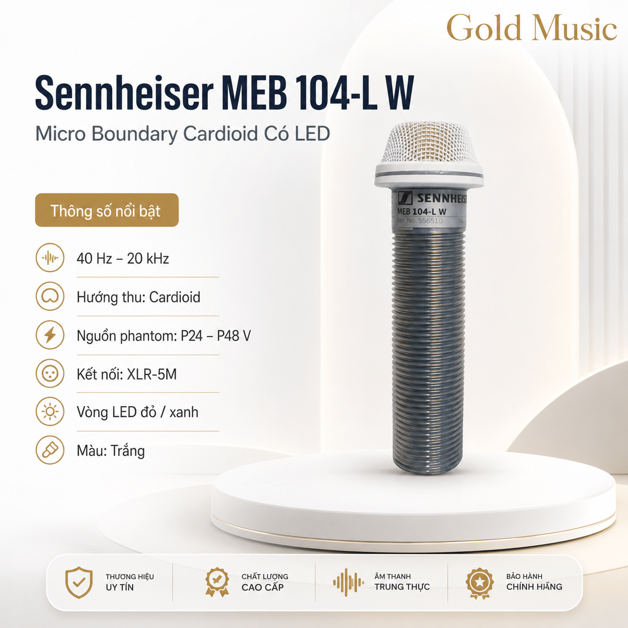 Sennheiser MEB 104-L W Đầu Microphone 40Hz - 20kHz sennheiser meb 104 l w dau microphone