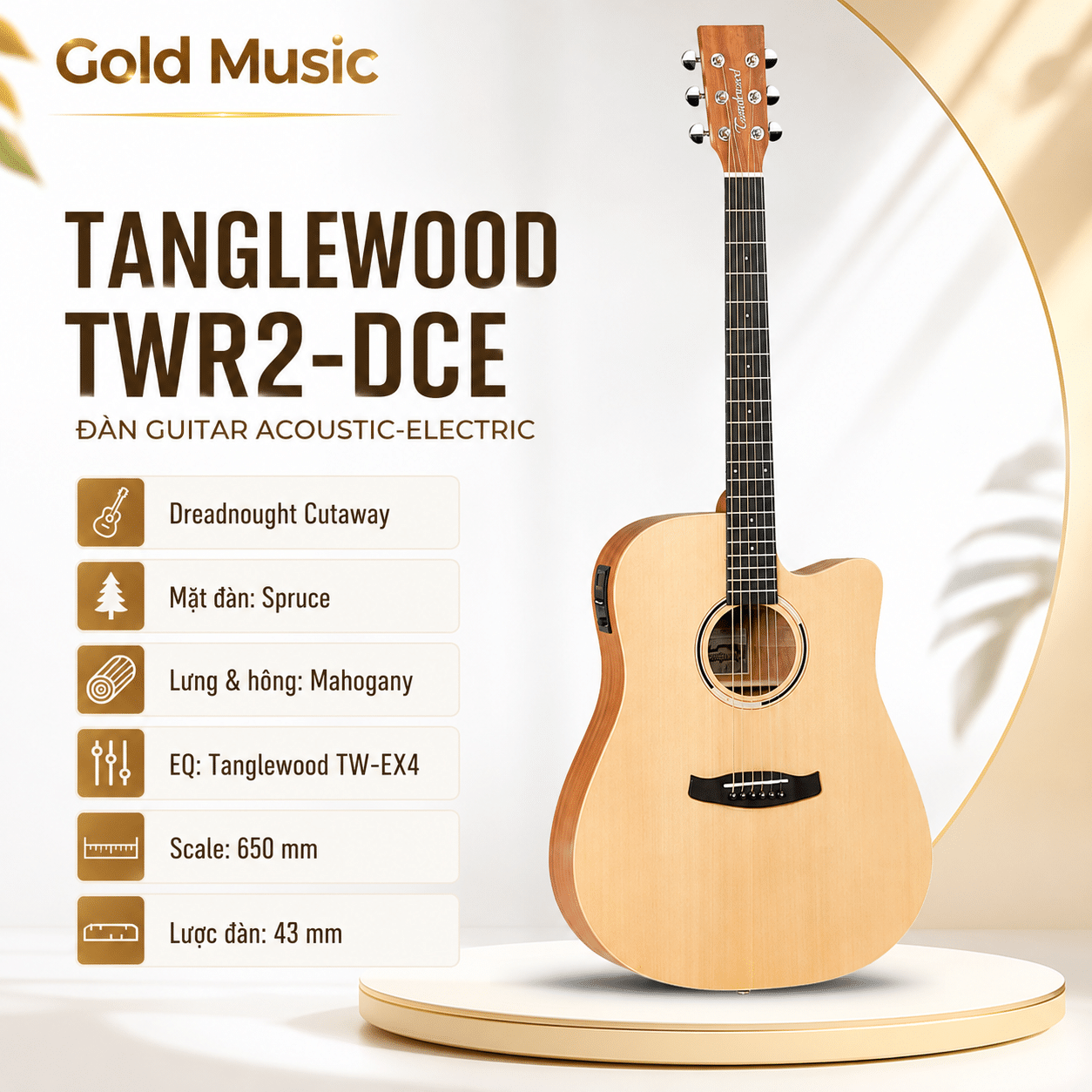 TANGLEWOOD TWR2-DCE ĐÀN GUITAR ACOUSTIC tanglewood twr2 DCE