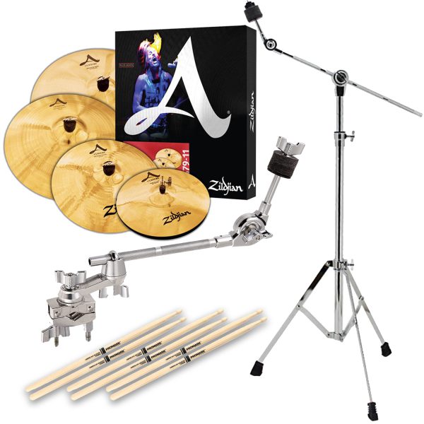 zildjian a20579 11 a custom cymbal set 3 drum sticks pairs gibraltar sc cmbac luvay boom cymbal stand bundle prosoundgear