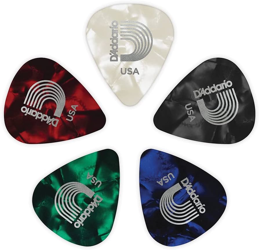 Amazon.com: D'Addario Accessories Celluloid Guitar Picks - 10 Pack - for Acoustic, Electric and Bass Guitar Accessories - Natural Feel, Warm Tone - Assorted, Medium : Everything Else