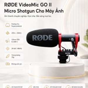 Rode VideoMic GO II Micro Shotgun Cho Máy Ảnh