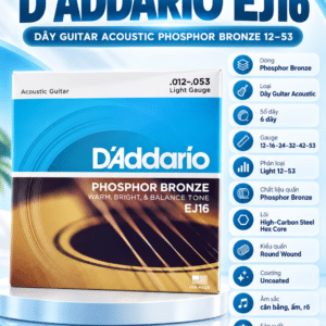 D'ADDARIO EJ16 DÂY ĐÀN PHOSPHOR BRONZE ACOUSTIC 12-53