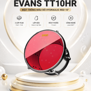 EVANS TT10HR MẶT TRỐNG MÀU ĐỎ HYDRAULIC RED 10"