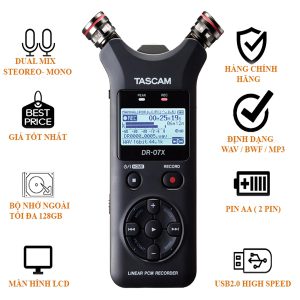 TASCAM DR-07X MÁY THU ÂM STEREO CẦM TAY