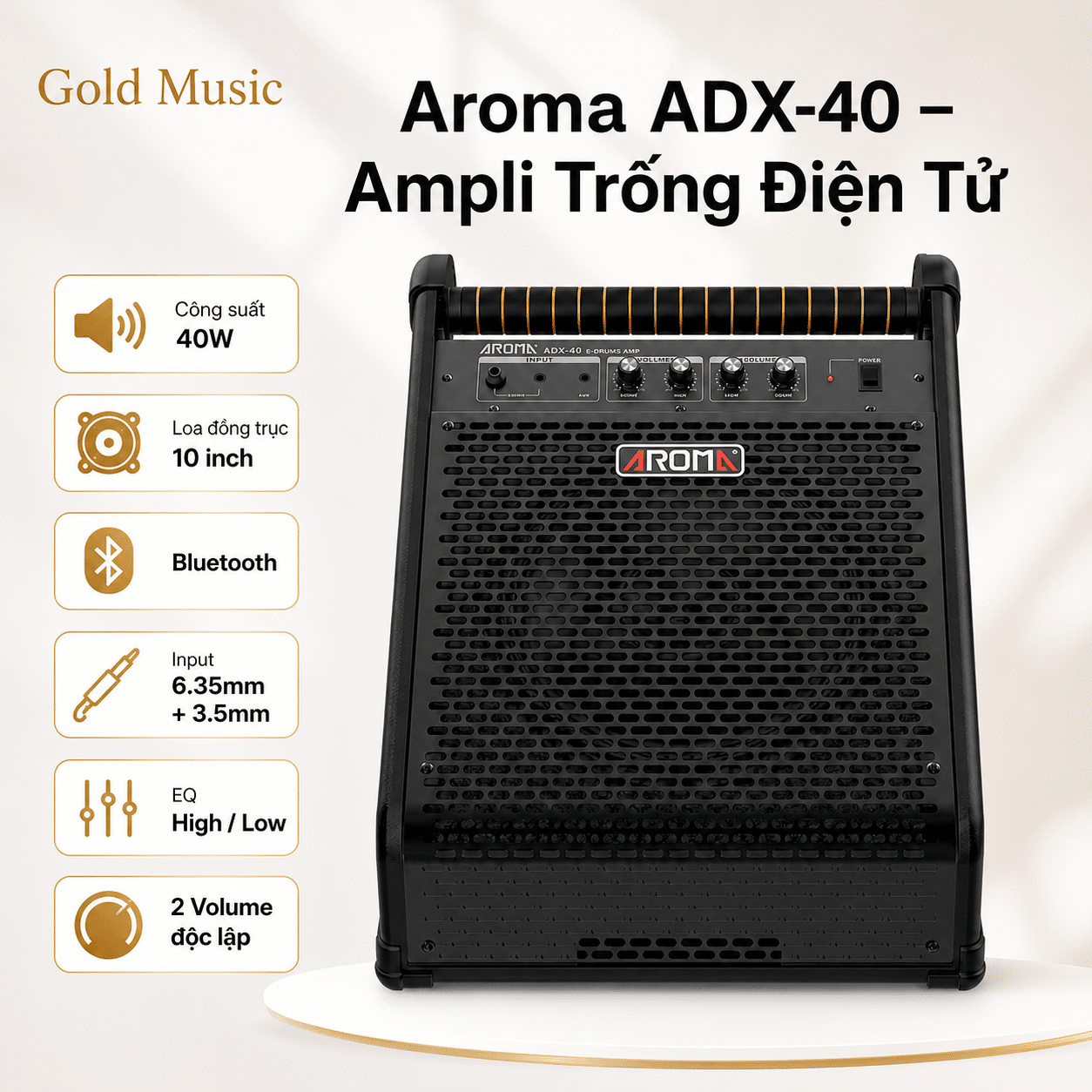 Aroma ADX-40 – Ampli Trống Điện Tử aroma adx 40 ampli trong dien tu