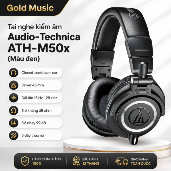Audio Technica ATH-M50X ( Màu đen) audio technica ath m50x mau den